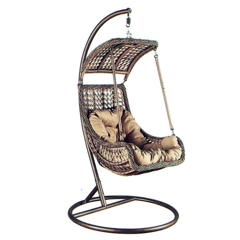 Rattan hanging chair styled outdoors