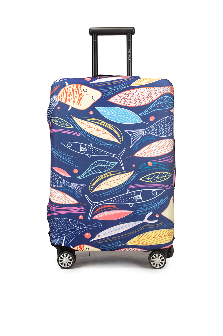 Luggage cover with all-over graphic print
