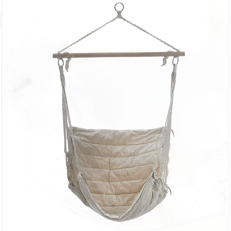 Hammock suspended outdoors