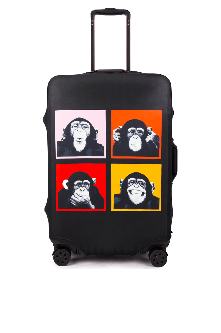 Printed luggage cover, rear view