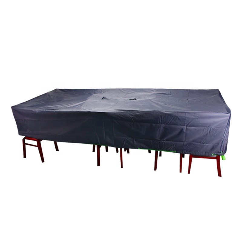 Cover fitted over a patio sofa set