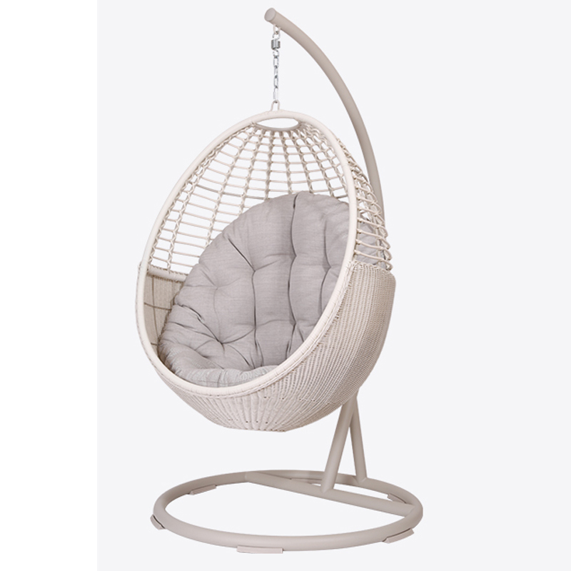 Hanging chair suspended from its frame