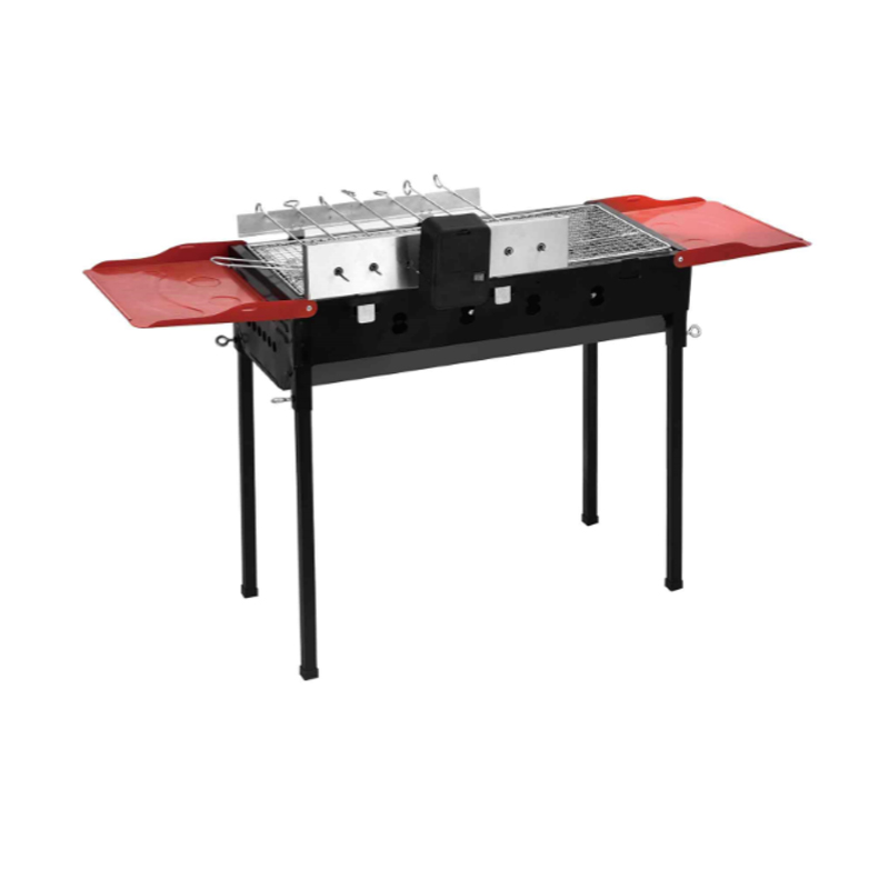 Barbecue grill with side shelf