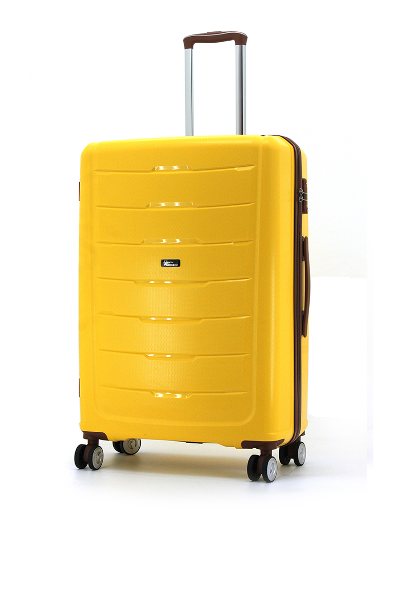 Polypropylene suitcase with ribbed shell