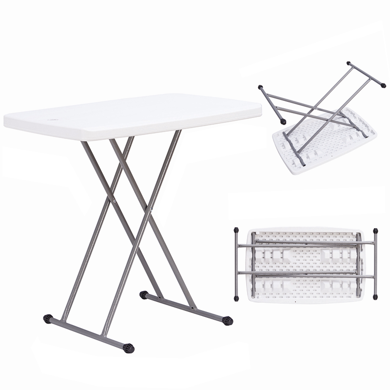 Outdoor table with folding legs