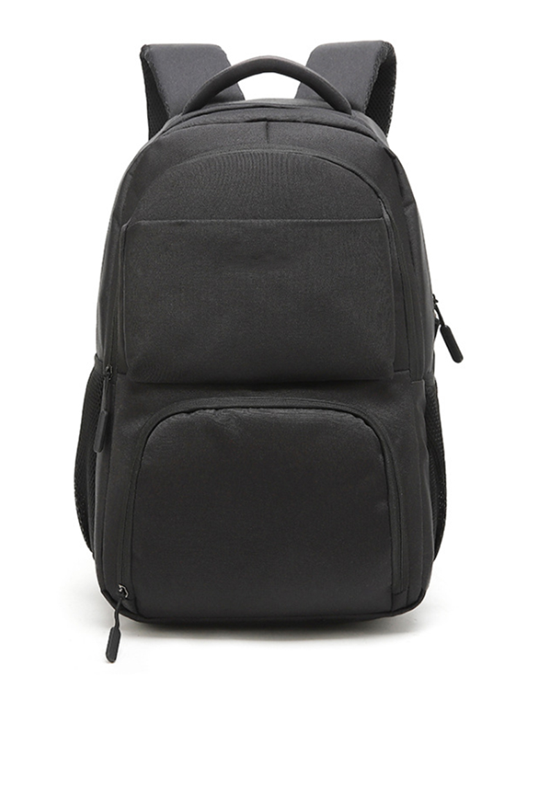 Backpack rear view showing harness and back panel