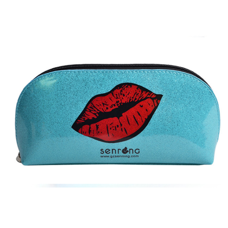 Cosmetic bag with zip closure