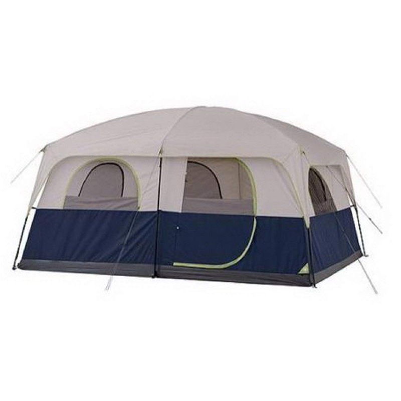 Family tent interior showing sleeping area