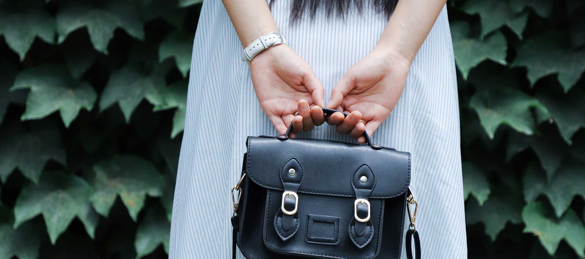 Ladies bag range photographed as a wide banner