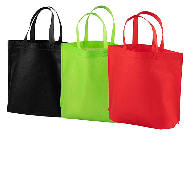 Non-woven shopping bag shown flat