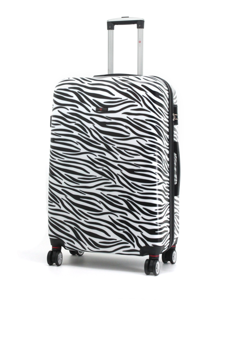 Printed PC luggage shown upright