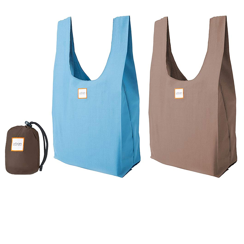 Foldable shopping bag shown open