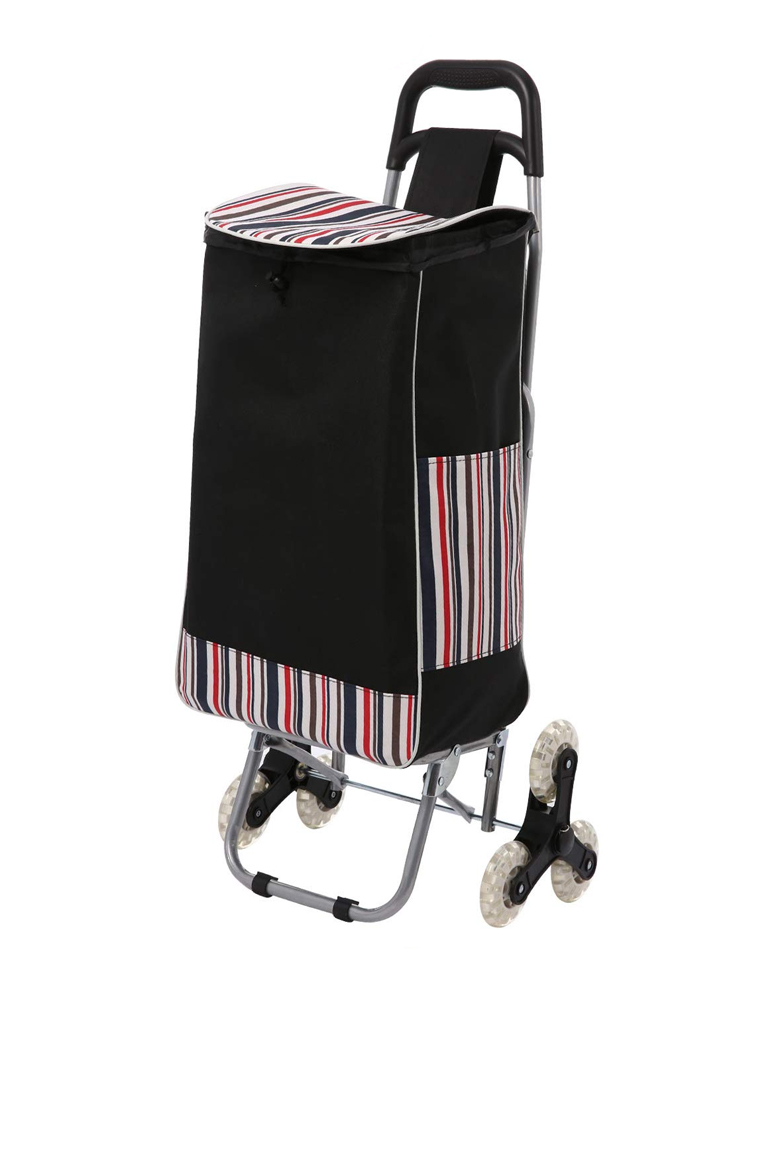 Wheeled shopping trolley with printed body