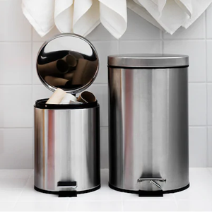 Bin with swing top lid